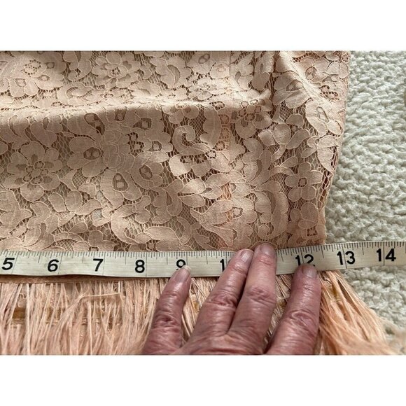 ENDLESS ROSE Sleeveless Lace Sheath Open Back Feather Waist Mini Dress Peach S - Picture 6 of 11